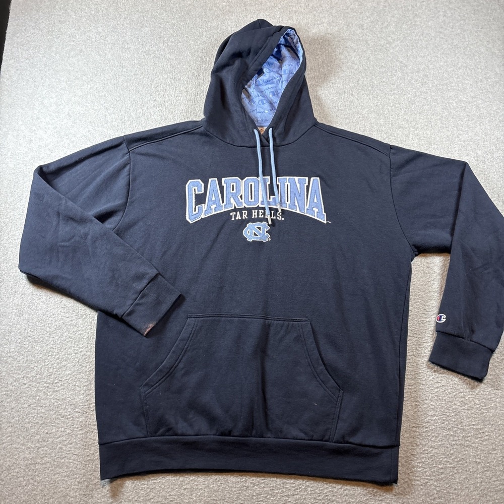 Carolina Tar Heels Men's XL blue Champion Hoodie NCAA (stains)